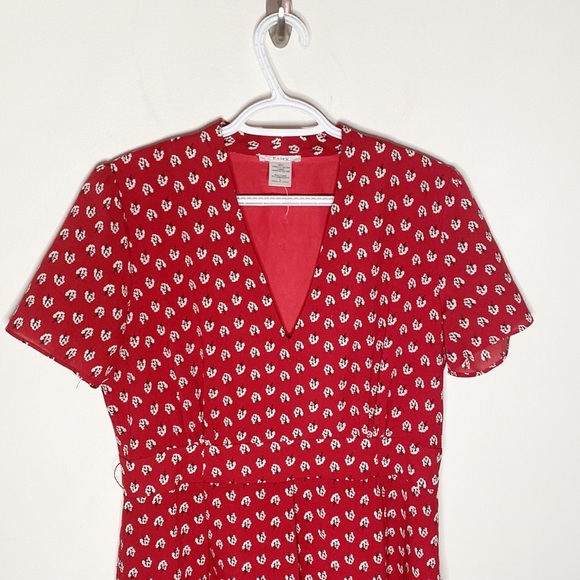 Esley red floral print fit and flare dress size L - Picture 3 of 9